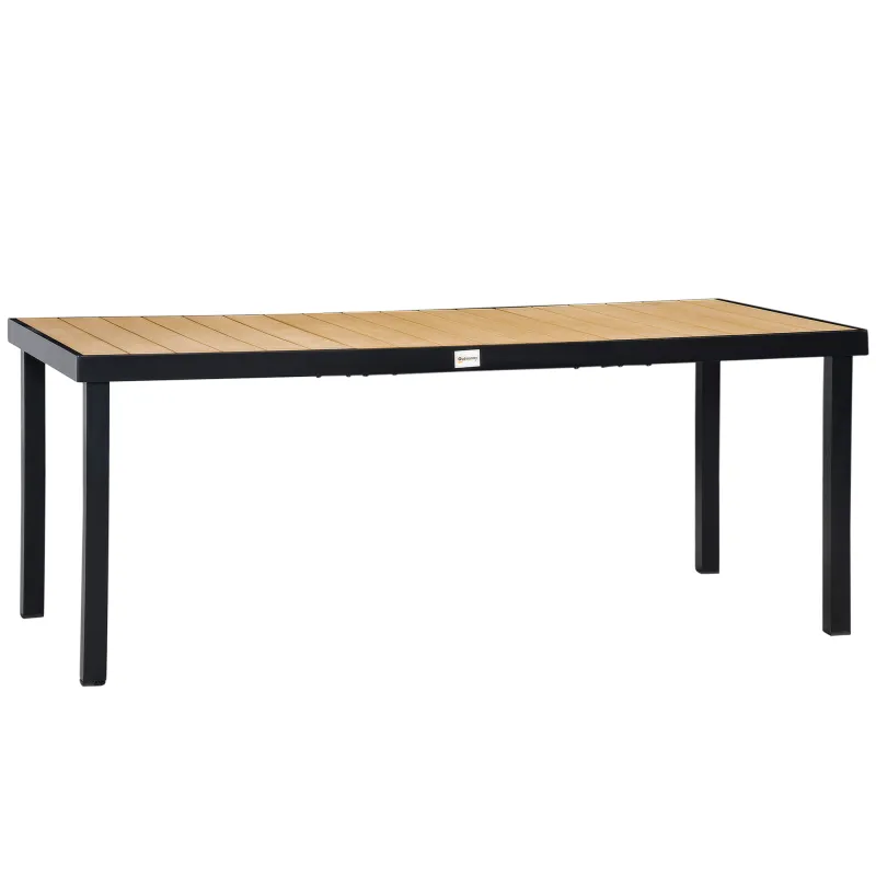 Mesa de Comedor Exterior de Aluminio, Mesa de Jardín Exterior para 8 Personas con Encimera de Listones, para Terraza, Balcón, 19 Mesa de Comedor Exterior de Aluminio, Mesa de Jardín Exterior para 8 Personas con Encimera de Listones, para Terraza, Balcón, 19