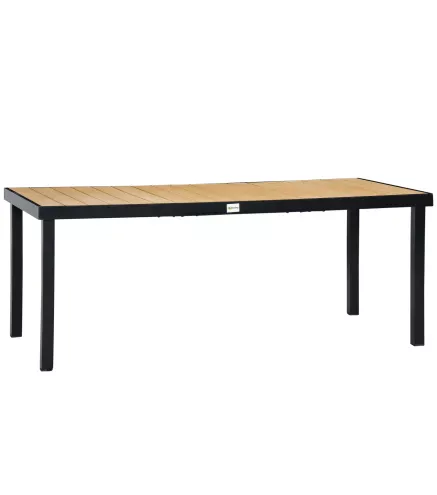 Mesa de Comedor Exterior de Aluminio Mesa de Jardín Exterior para 8 Personas con Encimera de Listones para Terraza Balcón 190x90