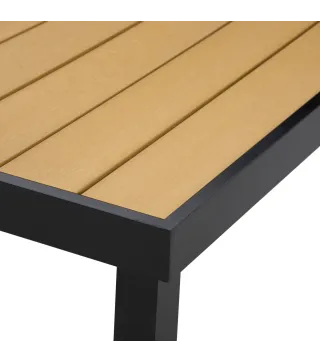 Mesa de Comedor Exterior de Aluminio Mesa de Jardín Exterior para 8 Personas con Encimera de Listones para Terraza Balcón 190x90