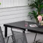 Mesa de Comedor Exterior 190x90x74 cm con Encimera de Listones y Estructura de Aluminio para Terraza Balcón Negro Mesa de Comedor Exterior 190x90x74 cm con Encimera de Listones y Estructura de Aluminio para Terraza Balcón Negro