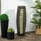 Lámpara Solar de Jardín de Ratán Sintético con Luces LED Encendido/Apagado Automático 21x21x78 cm Gris