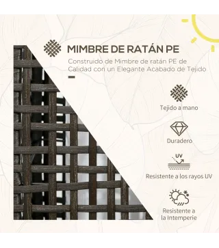 Lámpara Solar de Jardín de Ratán Sintético con Luces LED Encendido/Apagado Automático 21x21x78 cm Gris