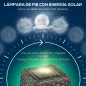 Lámpara Solar de Jardín de Ratán Sintético con Luces LED Encendido/Apagado Automático 21x21x78 cm Gris