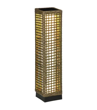 Lámpara Solar de Ratán Sintético con Luces LED Encendido/Apagado Automático para Exterior 15,5x15,5x69 cm Arena