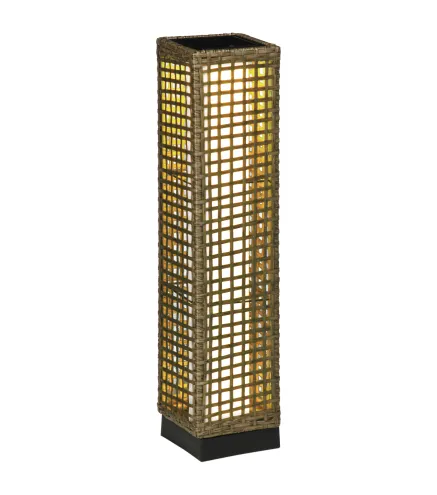 Lámpara Solar de Ratán Sintético con Luces LED Encendido/Apagado Automático para Exterior 15,5x15,5x69 cm Arena
