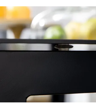 Mesa de Exterior Rectangular con Marco de Aluminio y Encimera de Cristal Carga 50 kg para Jardín 150x90x74 cm Negro