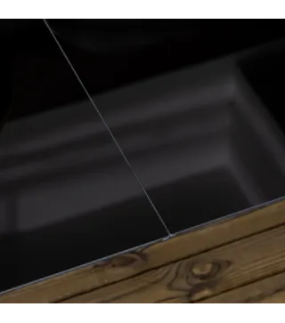 Mesa de Exterior Rectangular con Marco de Aluminio y Encimera de Cristal Carga 50 kg para Jardín 150x90x74 cm Negro