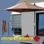 Parasol de Terraza 200x190x240 cm con Manivela Poste de Acero y Base Cruzada Anti-UV para Terraza Balcón Café
