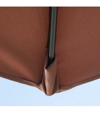 Parasol de Terraza 200x190x240 cm con Manivela Poste de Acero y Base Cruzada Anti-UV para Terraza Balcón Café