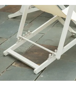 Conjunto de 2 Tumbonas Plegables de Aluminio con Respaldo Regulable en 5 Posiciones Reposacabezas 60x100x85 cm Blanco