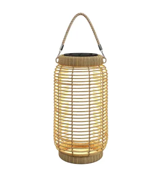 Farola Solar de Exterior con Panel Solar Luces LED Encendido y Apagado Automático para Interior Exterior Ø18x37 cm Arena