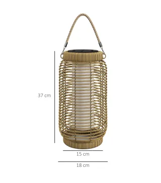 Farola Solar de Exterior con Panel Solar Luces LED Encendido y Apagado Automático para Interior Exterior Ø18x37 cm Arena