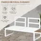 Juego de Muebles de Terraza Incluye 2 Sofás Dobles 1 Sofá Esquinero Reclinable y Mesa de Centro con Cojines Crema