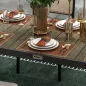 Mesa de Comedor Exterior 190x90x74 cm con Encimera de Listones y Estructura de Aluminio para Terraza Rústico y Negro