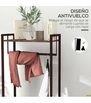 Perchero para Ropa Perchero Recibidor con 3 Cajones de Tela y Estante de Almacenamiento 58,5x30x178 cm Marrón Rústico