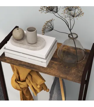 Perchero para Ropa Perchero Recibidor con 3 Cajones de Tela y Estante de Almacenamiento 58,5x30x178 cm Marrón Rústico