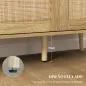 Aparador para Salón Bohemio con Puertas de Ratán y Estantes Ajustables 120x40x75 cm Madera Natural