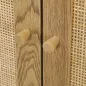 Aparador para Salón Bohemio con Puertas de Ratán y Estantes Ajustables 120x40x75 cm Madera Natural