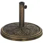 Base para Sombrilla con Diseño Retro Flor De Loto Peso 12 kg para Jardín Patio Terraza Ø46x33 cm Color Bronce