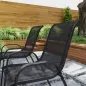 Set de 4 Sillas de Exterior Apilables con Asiento de Malla Respaldo Alto y Marco de Acero para Jardín o Terraza
