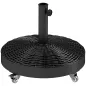 Base para Sombrilla Pesada de 25 kg con Ruedas para Sombrillas de hasta Ø3 m y Postes de 32-48 mm Ø52x42 cm Negro