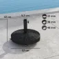 Base para Sombrilla Pesada de 25 kg con Ruedas para Sombrillas de hasta Ø3 m y Postes de 32-48 mm Ø52x42 cm Negro
