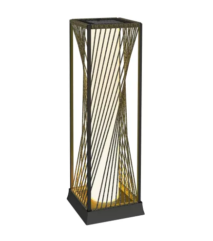 Lámpara de Jardín de Ratán Sintético con Luces LED Encendido y Apagado Automático Impermeable 22x22x77 cm Gris