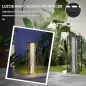 Lámpara de Jardín de Ratán Sintético con Luces LED Encendido y Apagado Automático Impermeable 22x22x77 cm Gris