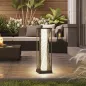 Lámpara de Jardín de Ratán Sintético con Luces LED Encendido y Apagado Automático Impermeable 22x22x77 cm Gris