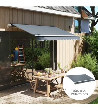 Techo de Repuesto para Toldo 2,8x2,5 m con Protección UV 50+ Impermeable para Patio Terraza Jardín Gris