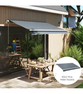 Techo de Repuesto para Toldo 2,8x2,5 m con Protección UV 50+ Impermeable para Patio Terraza Jardín Gris