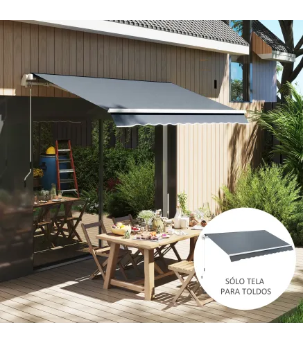 Techo de Repuesto para Toldo 2,8x2,5 m con Protección UV 50+ Impermeable para Patio Terraza Jardín Gris