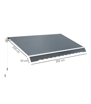 Techo de Repuesto para Toldo 2,8x2,5 m con Protección UV 50+ Impermeable para Patio Terraza Jardín Gris