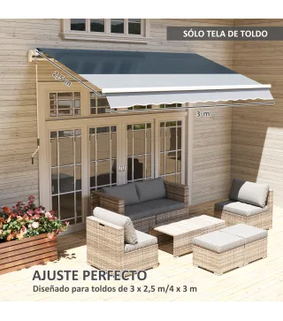 Techo de Repuesto para Toldo 2,8x2,5 m con Protección UV 50+ Impermeable para Patio Terraza Jardín Gris