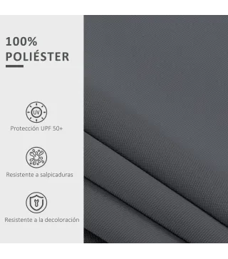 Techo de Repuesto para Toldo 2,8x2,5 m con Protección UV 50+ Impermeable para Patio Terraza Jardín Gris