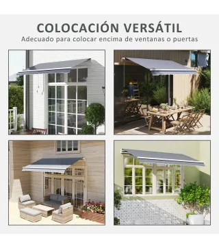 Techo de Repuesto para Toldo 2,8x2,5 m con Protección UV 50+ Impermeable para Patio Terraza Jardín Gris