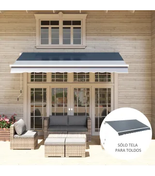 Techo de Repuesto para Toldo 2,8x2,5 m con Protección UV 50+ Impermeable para Patio Terraza Jardín Gris