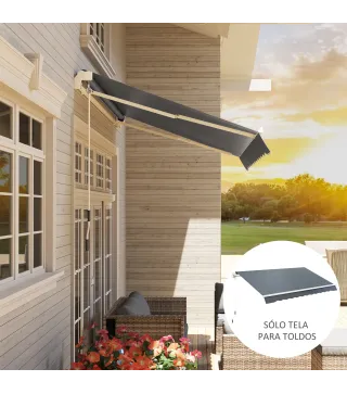 Techo de Repuesto para Toldo 2,8x2,5 m con Protección UV 50+ Impermeable para Patio Terraza Jardín Gris