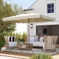 Sombrilla de Terraza Exterior 300x200x245 cm con Ángulo Ajustable Mástil de Aluminio Manivela y Protección UV 50+ Beige