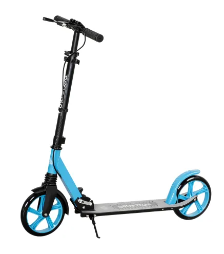 Patinete Plegable para Adultos y Niños de +14 Años Scooter con Manillar Ajustable 91,5x36,5x91-104 cm Azul