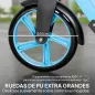 Patinete Plegable para Adultos y Niños de +14 Años Scooter con Manillar Ajustable 91,5x36,5x91-104 cm Azul