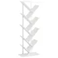 Estantería en Forma de Árbol con 9 Estantes y Sistema Antivuelco para Salón Dormitorio 50x24x136 cm Blanco