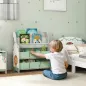 Estantería Infantil para Juguetes con 6 Cajas Extraíbles de Tela no Tejida y 2 Estantes para Guardería 63x30x71 cm Verde