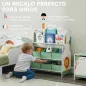 Estantería Infantil para Juguetes con 6 Cajas Extraíbles de Tela no Tejida y 2 Estantes para Guardería 63x30x71 cm Verde