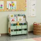 Estantería Infantil para Juguetes con 6 Cajas Extraíbles de Tela no Tejida y 2 Estantes para Guardería 63x30x71 cm Verde