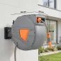 Carrete de Manguera Retráctil 20+1,6 m con Boquilla de 2 Modos Bloqueo Automático Retracción Controlada Soporte Naranja