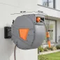 Carrete de Manguera Retráctil 30+2 m con Boquilla de 2 Modos Bloqueo Automático y Retracción Controlada Soporte Naranja