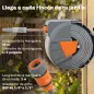 Carrete de Manguera Retráctil 30+2 m con Boquilla de 2 Modos Bloqueo Automático y Retracción Controlada Soporte Naranja