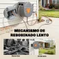 Carrete de Manguera Retráctil 30+2 m con Boquilla de 2 Modos Bloqueo Automático y Retracción Controlada Soporte Naranja