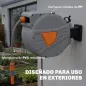 Carrete de Manguera Retráctil 30+2 m con Boquilla de 2 Modos Bloqueo Automático y Retracción Controlada Soporte Naranja